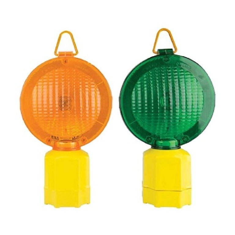 Traffic Warning Light | LED Amber Beacon for Cones/Poles | Flashing/Steady Modes, Weather‑Resistant, Battery Powered